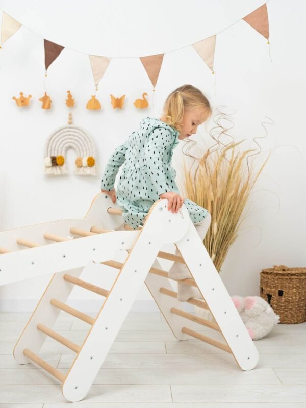 Montessori klimset 3-in-1 (Pikler driehoek + glijhelling + ladder)