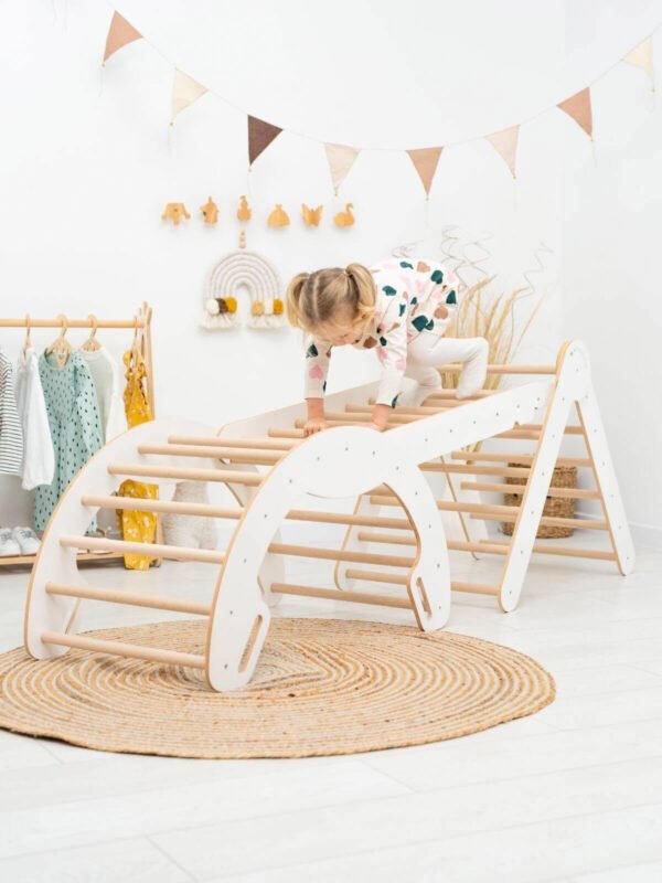 Montessori klimset 3-in-1 (Pikler driehoek + boog + ladder)