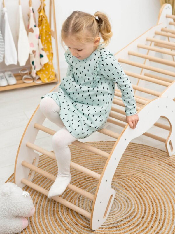 Montessori klimset 4-in-1 (Pikler driehoek + glijhelling + ladder + boog)