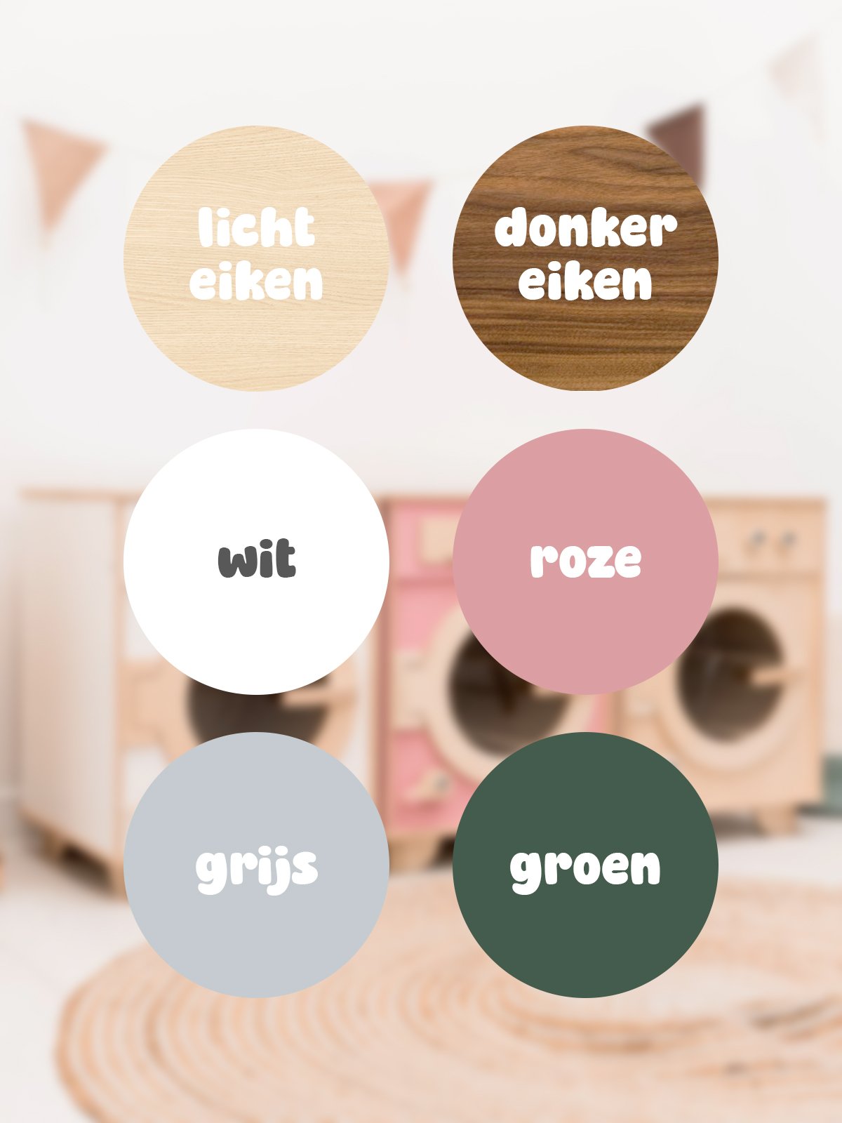 Houten wasmachine - kies je kleur