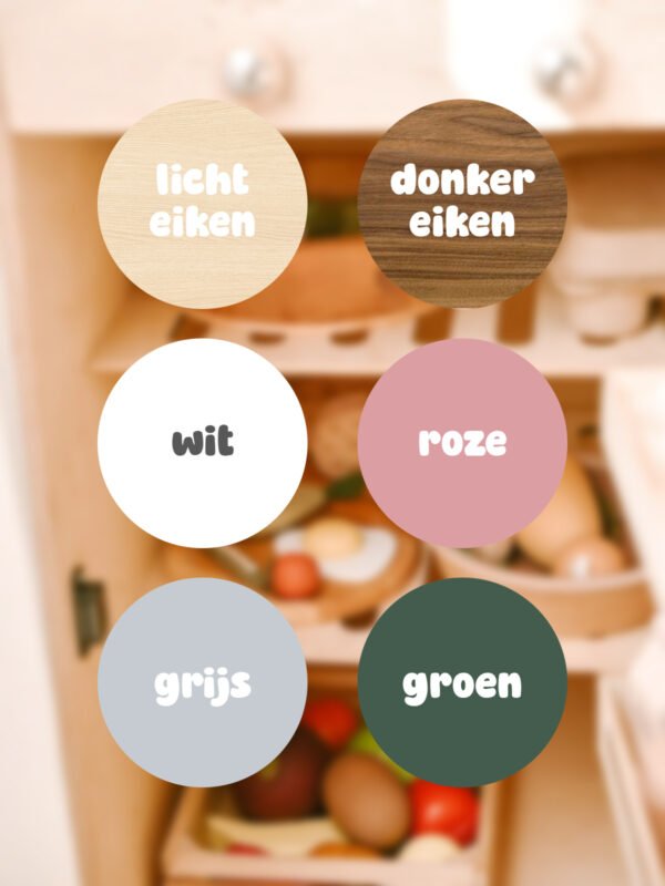 Houten speelgoedkoelkast - kies je kleur
