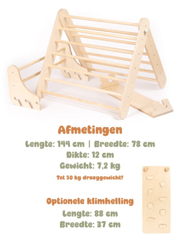 Klimwand (Zweedse muur) 2-in-1 - Natuurlijk