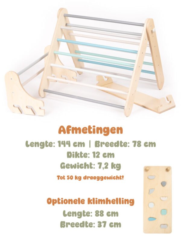 Klimwand (Zweedse muur) 2-in-1 - Pastel