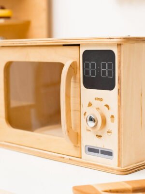 Houten speelgoedmagnetron