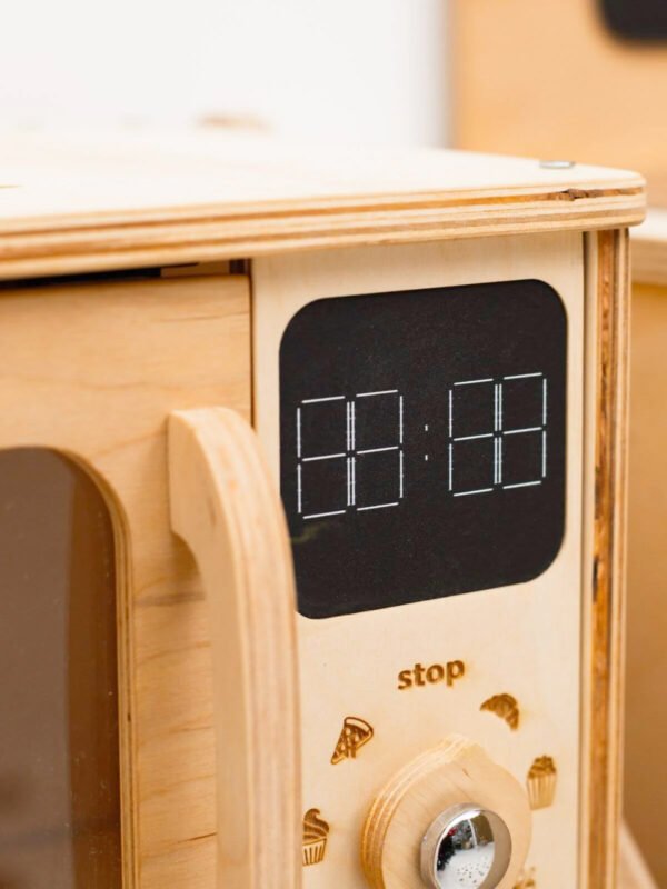 Houten speelgoedmagnetron
