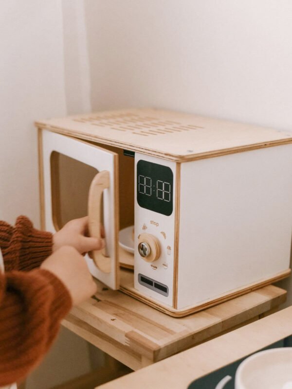 Houten speelgoedmagnetron