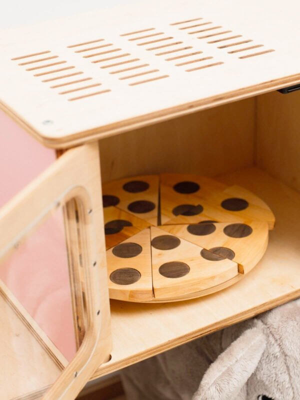 Houten speelgoedmagnetron