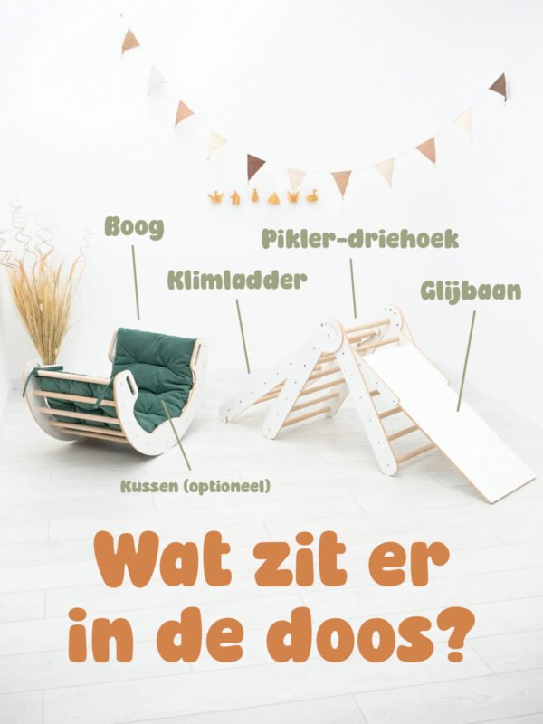Montessori klimrek 4-in-1 wat zit er in de doos
