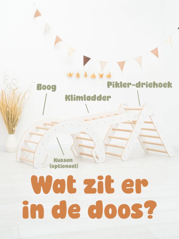 Montessori klimrek 3-in-1 boog wat zit er in de doos