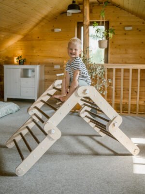 Multifunctioneel houten klimrek – Donker