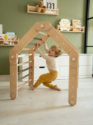 Multifunctioneel houten klimrek – Groen