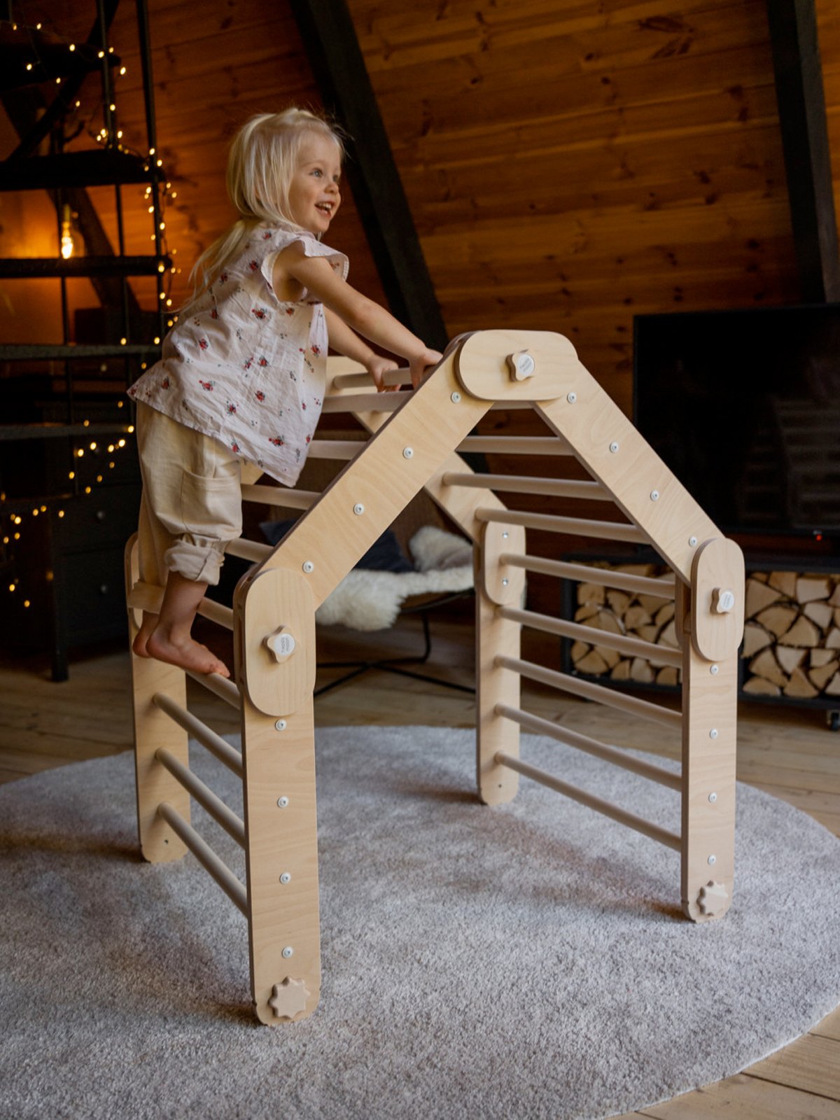 Multifunctioneel houten klimrek – Natural