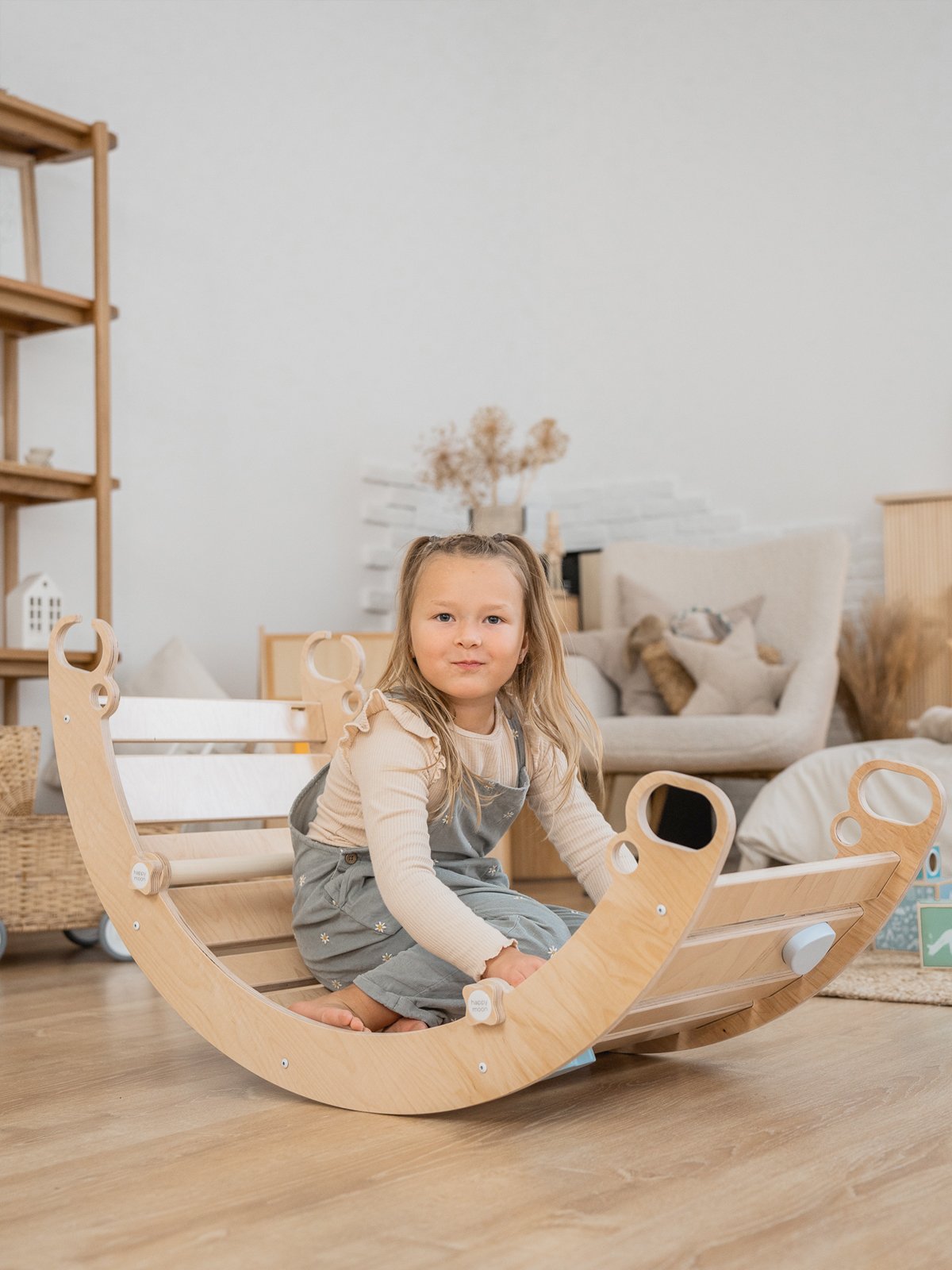 Houten boog geschikt voor Multifunctioneel houten klimrek - Blauw