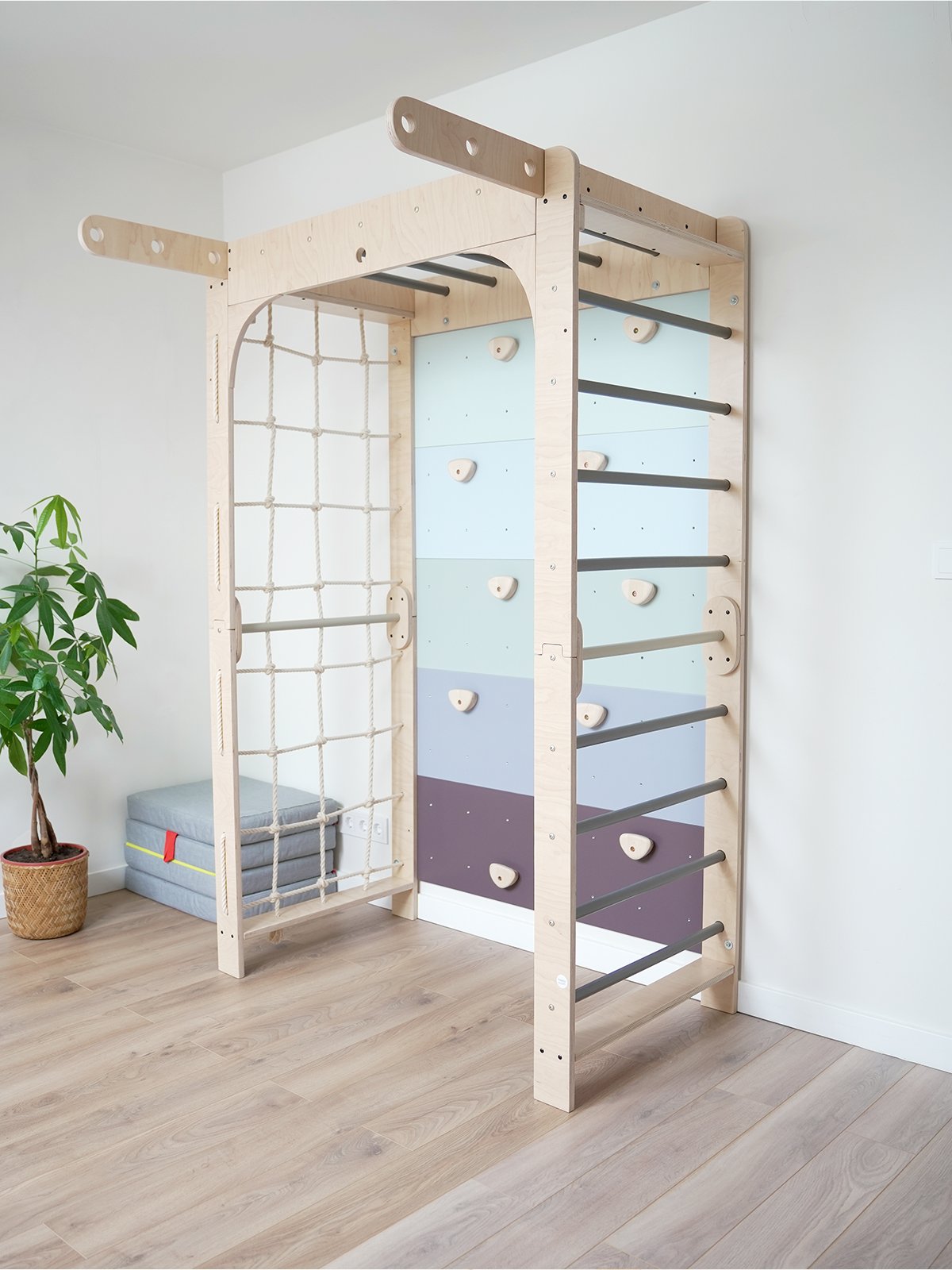 Multifunctioneel Houten Gymnastiek Speeltoestel - Blauw