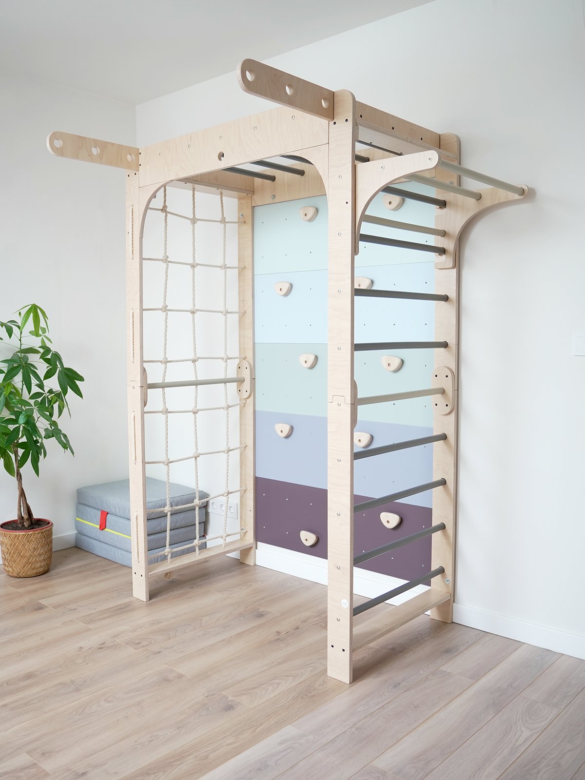 Multifunctioneel Houten Gymnastiek Speeltoestel - Blauw