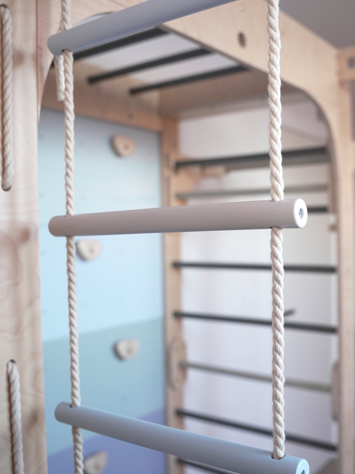 Multifunctioneel Houten Gymnastiek Speeltoestel - Blauw