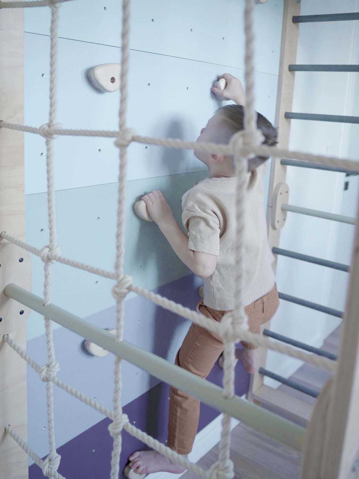 Multifunctioneel Houten Gymnastiek Speeltoestel - Blauw