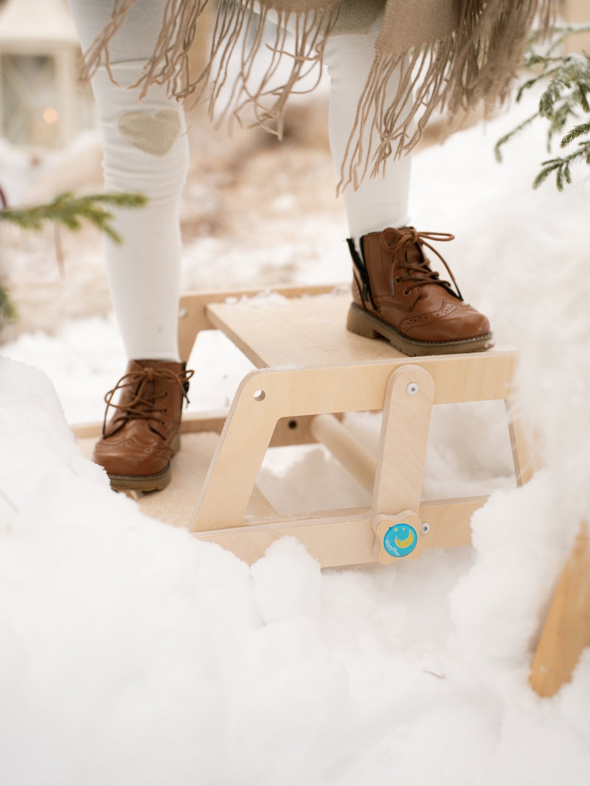 Houten Montessori stoel/krukje 2-in-1