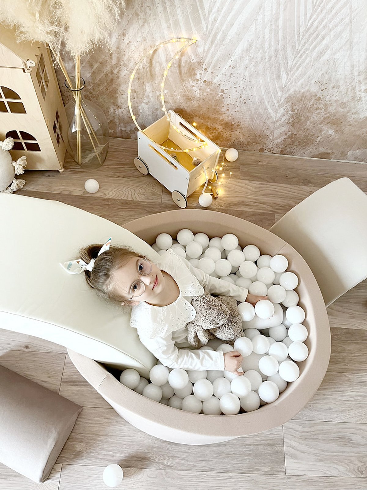 Regenboog Speelset + Ballenbak (ballenbad) combi - Beige