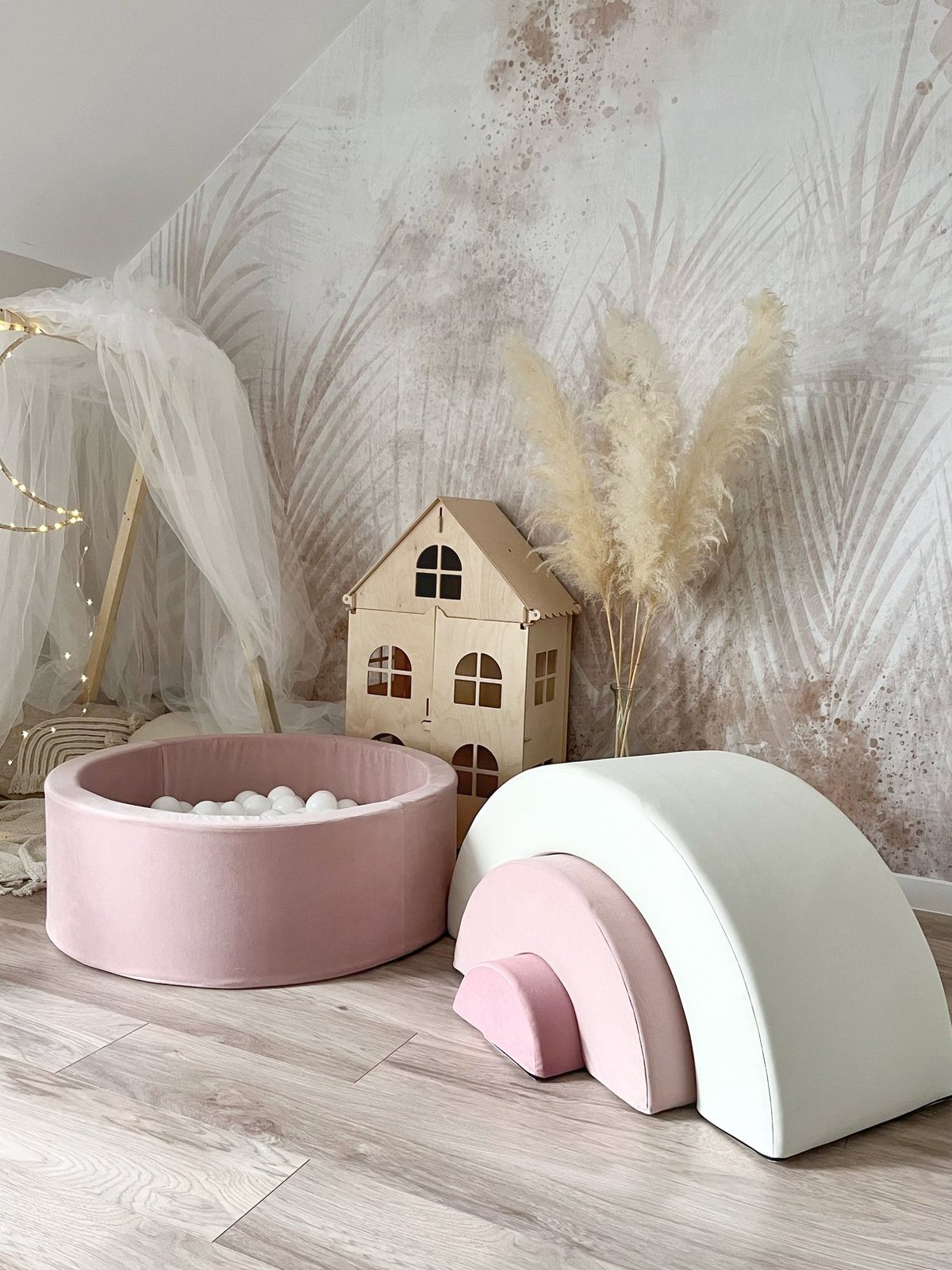 Regenboog Speelset + Ballenbak (ballenbad) combi - Roze