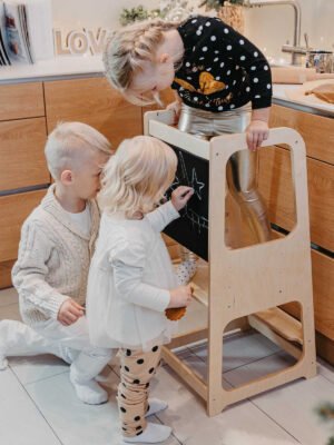 Houten Leertoren 2-in-1 - met krijtbord