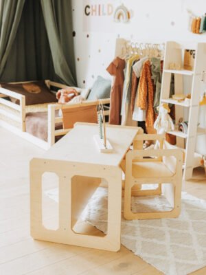 Houten Montessori Speeltafel met stoel